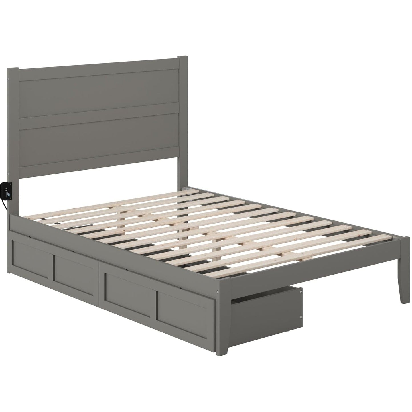 AFI Furnishings NoHo Full Bed with 2 Drawers in Grey AG9113339