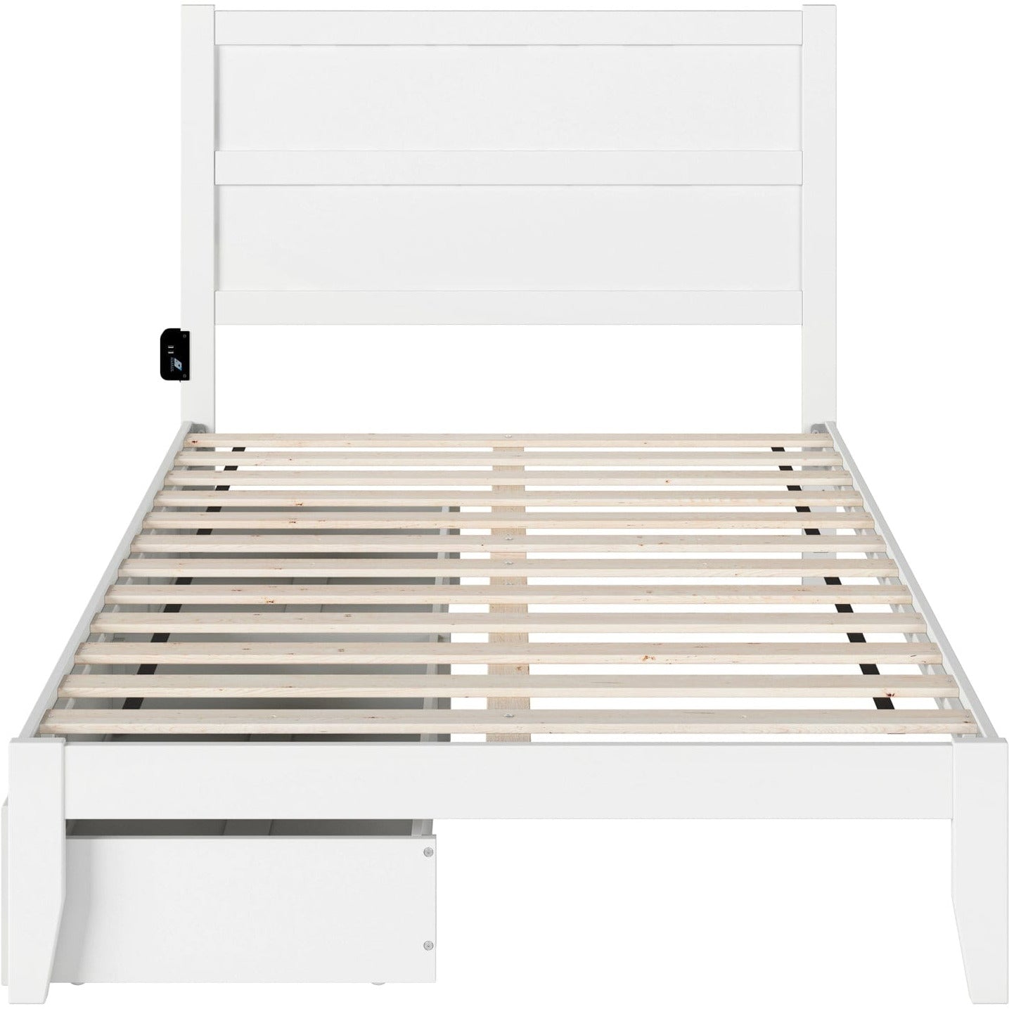 AFI Furnishings NoHo Full Bed with 2 Drawers in White AG9113332