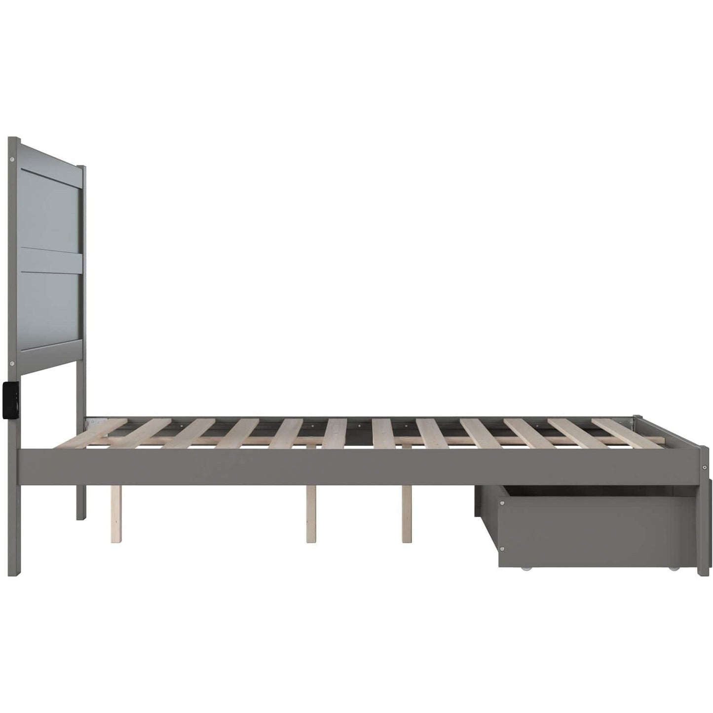 AFI Furnishings NoHo Full Bed with Foot Drawer in Grey AG9112339