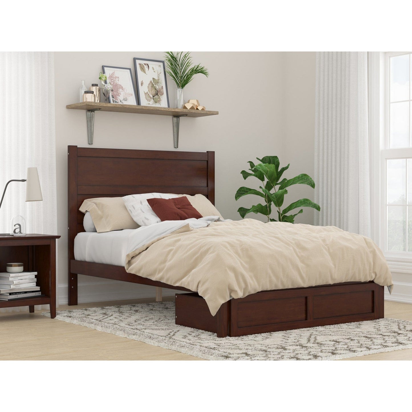 AFI Furnishings NoHo Full Bed with Foot Drawer in Walnut AG9112334