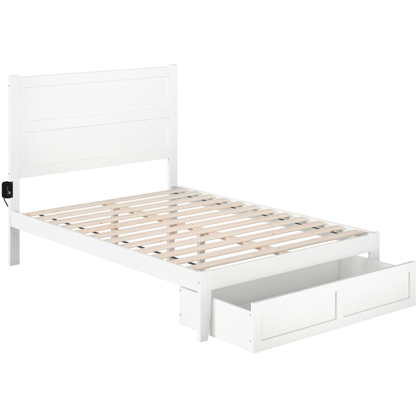 AFI Furnishings NoHo Full Bed with Foot Drawer in White AG9112332