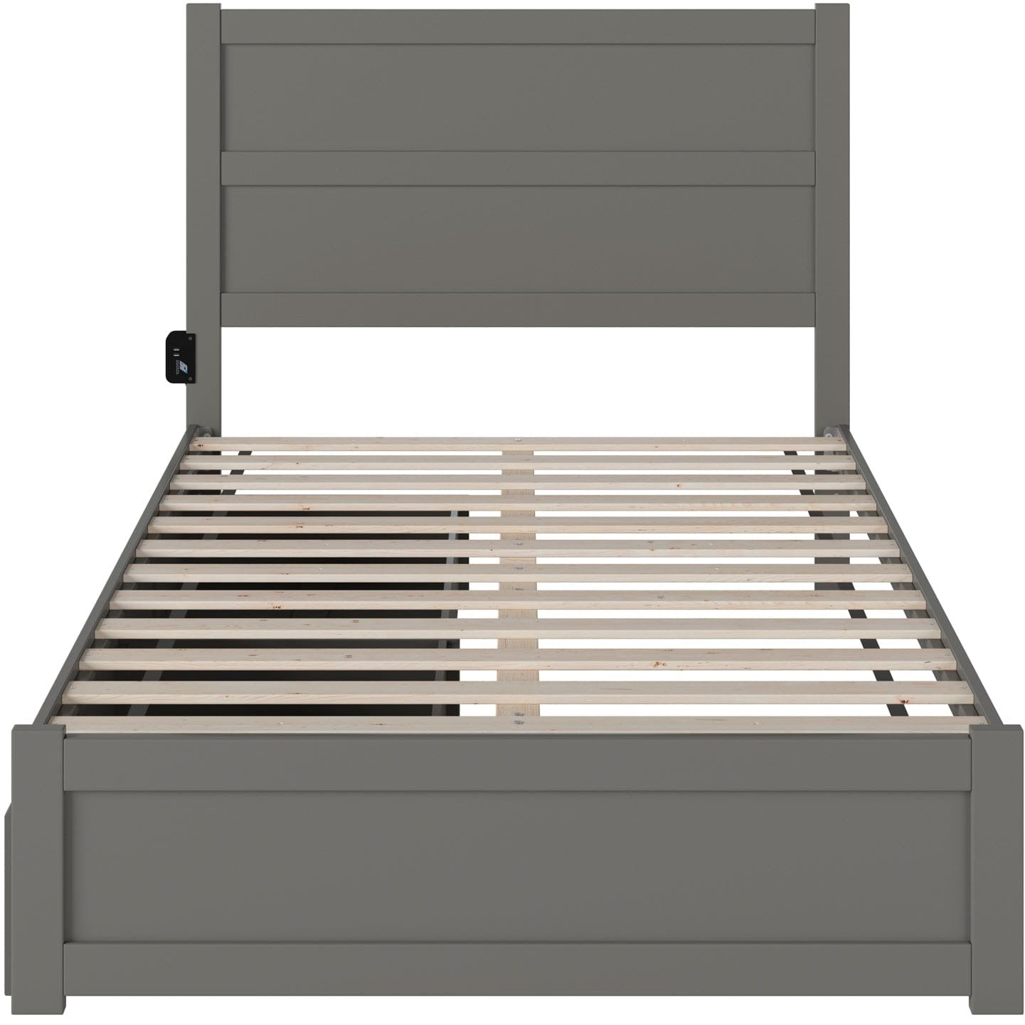 AFI Furnishings NoHo Full Bed with Footboard and 2 Drawers in Grey AG9163339