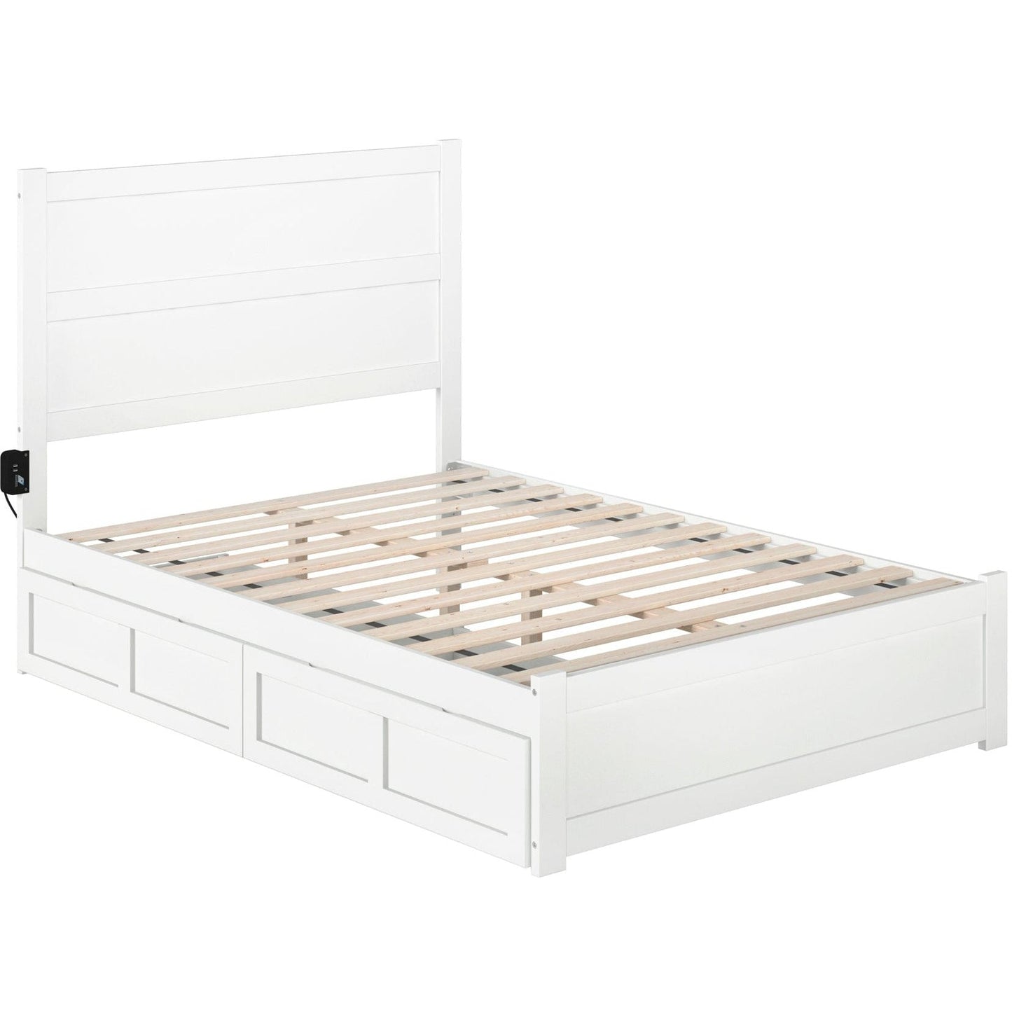 AFI Furnishings NoHo Full Bed with Footboard and 2 Drawers in White AG9163332