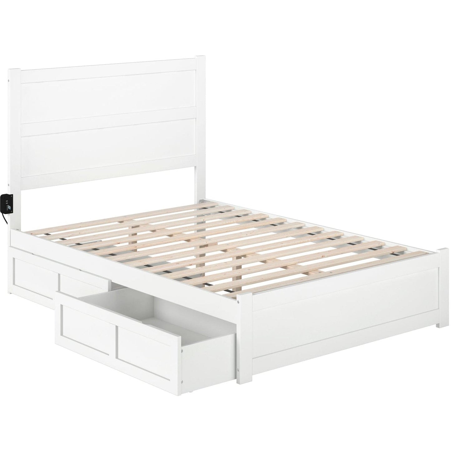 AFI Furnishings NoHo Full Bed with Footboard and 2 Drawers in White AG9163332