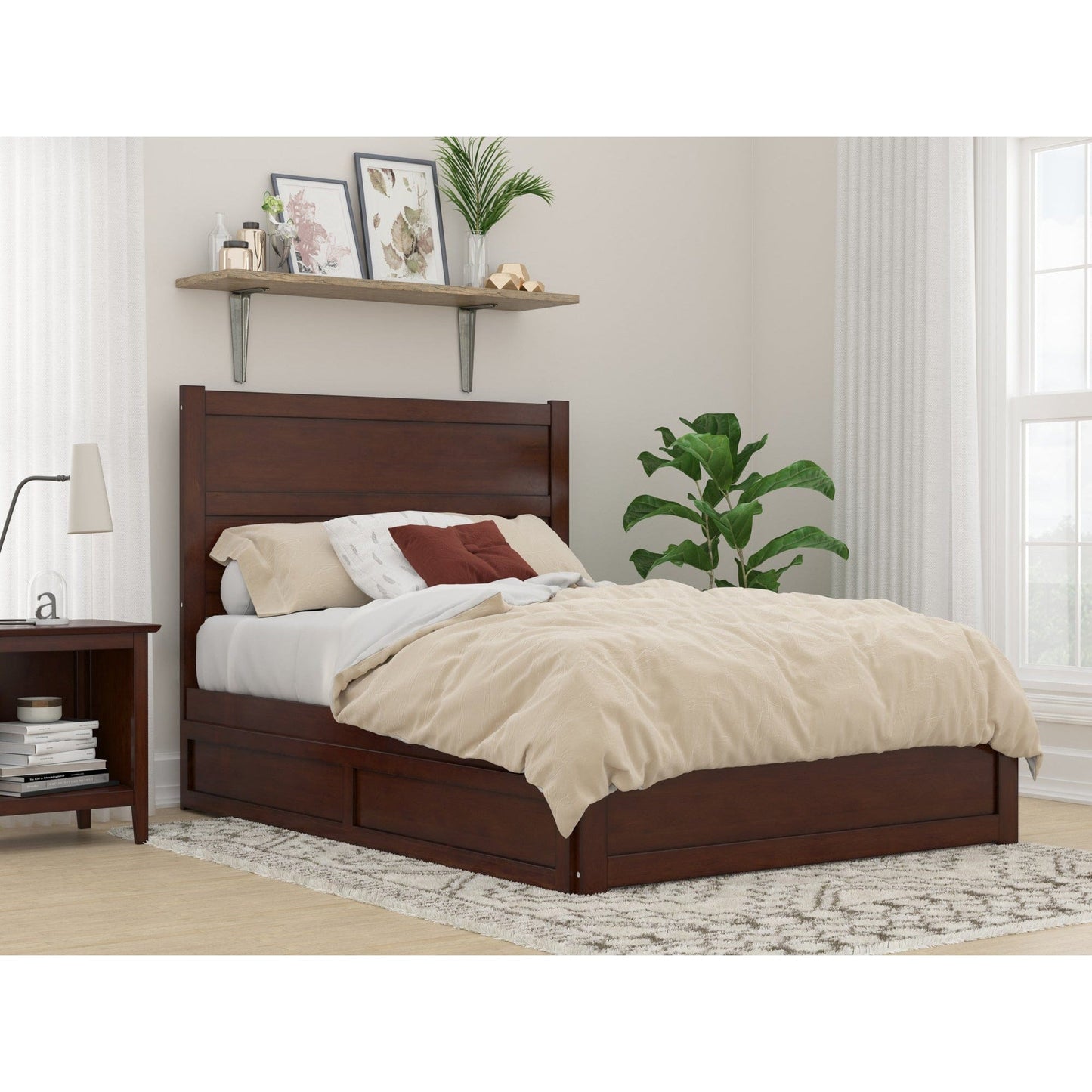 AFI Furnishings NoHo Full Bed with Footboard and Twin Trundle in Walnut AG9161234