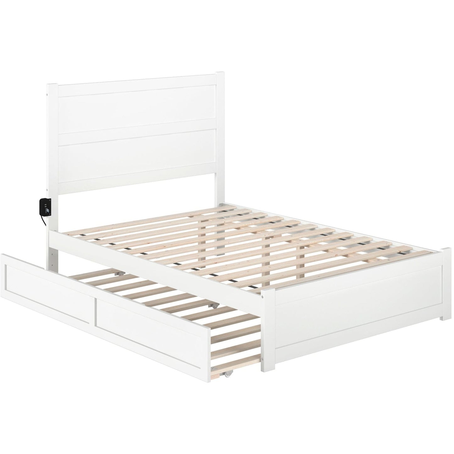 AFI Furnishings NoHo Full Bed with Footboard and Twin Trundle in White AG9161232