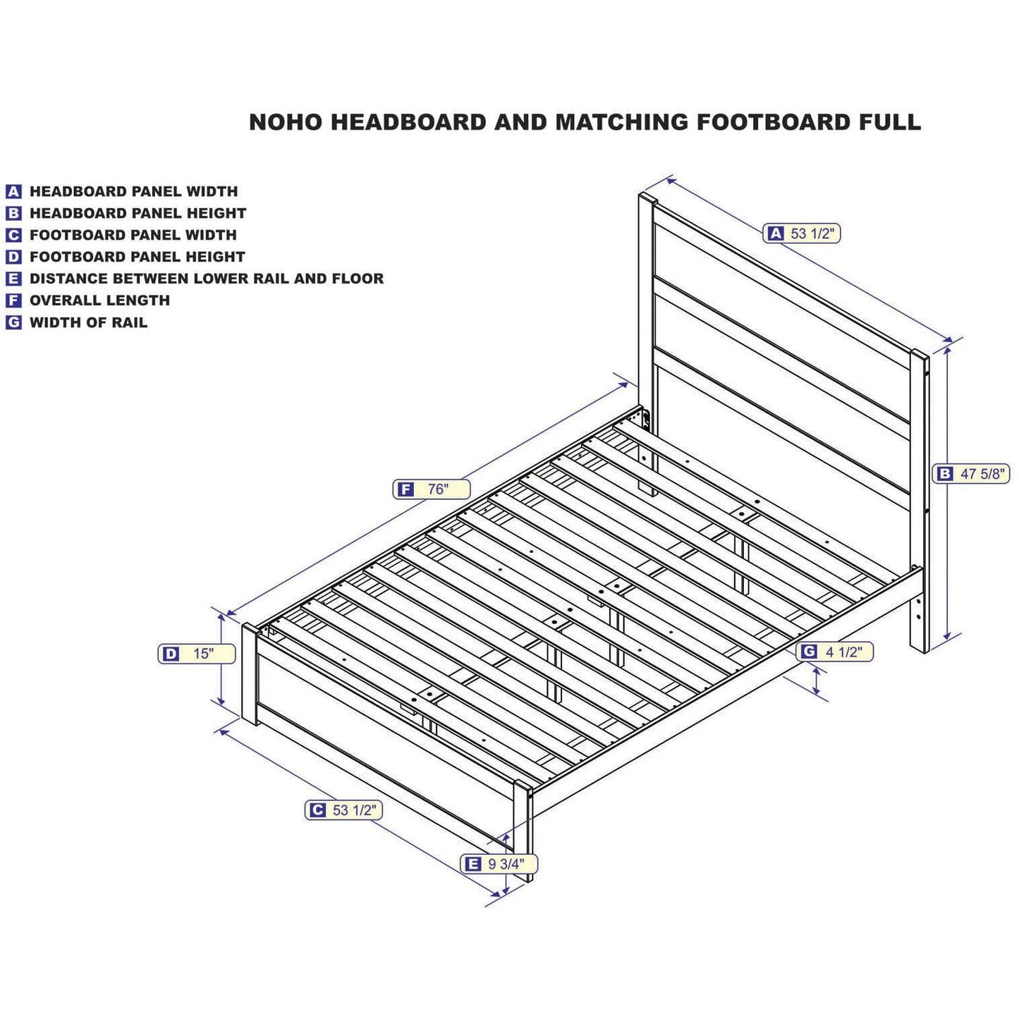 AFI Furnishings NoHo Full Bed with Footboard in Grey AG9160039