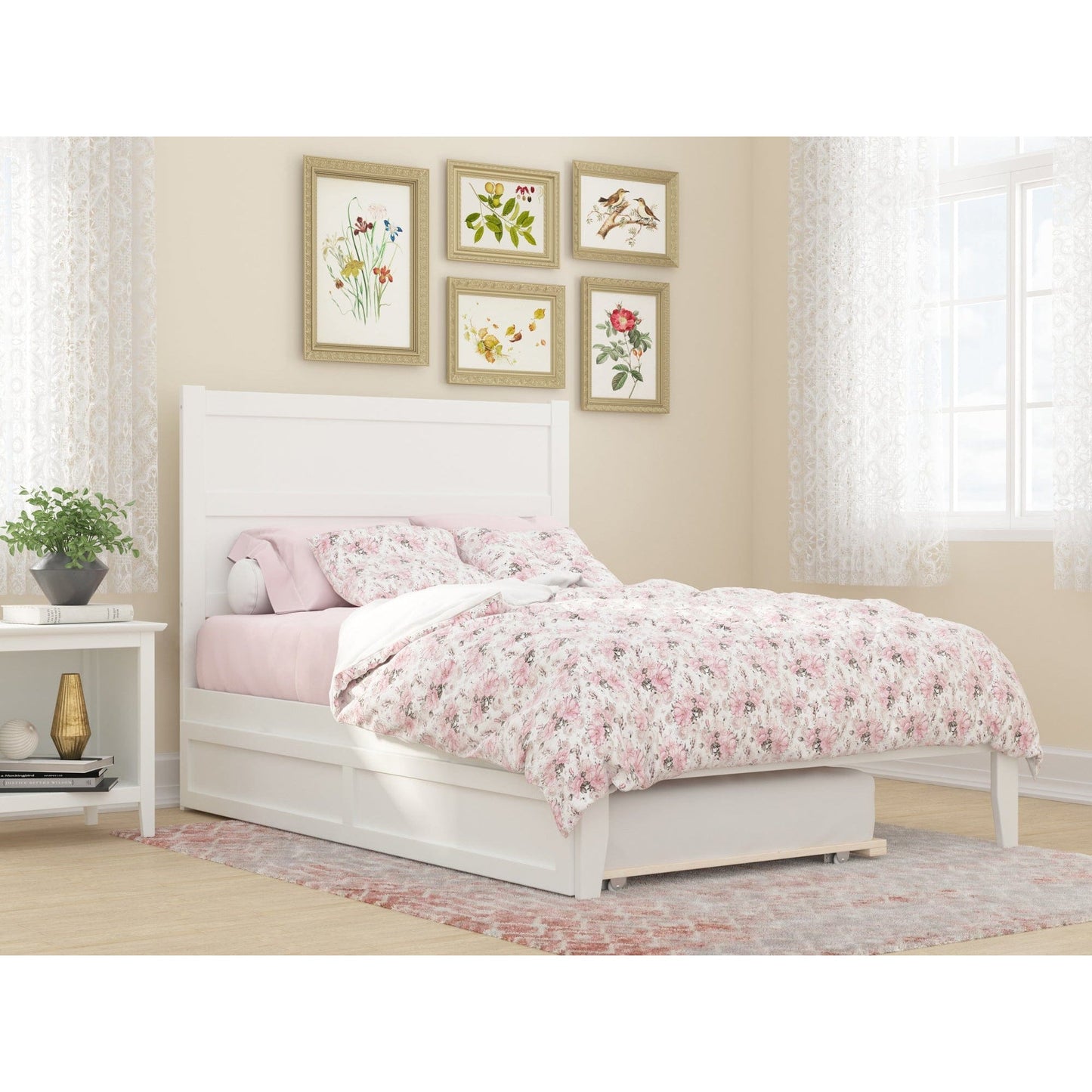 AFI Furnishings NoHo Full Bed with Twin Trundle in White AG9111232