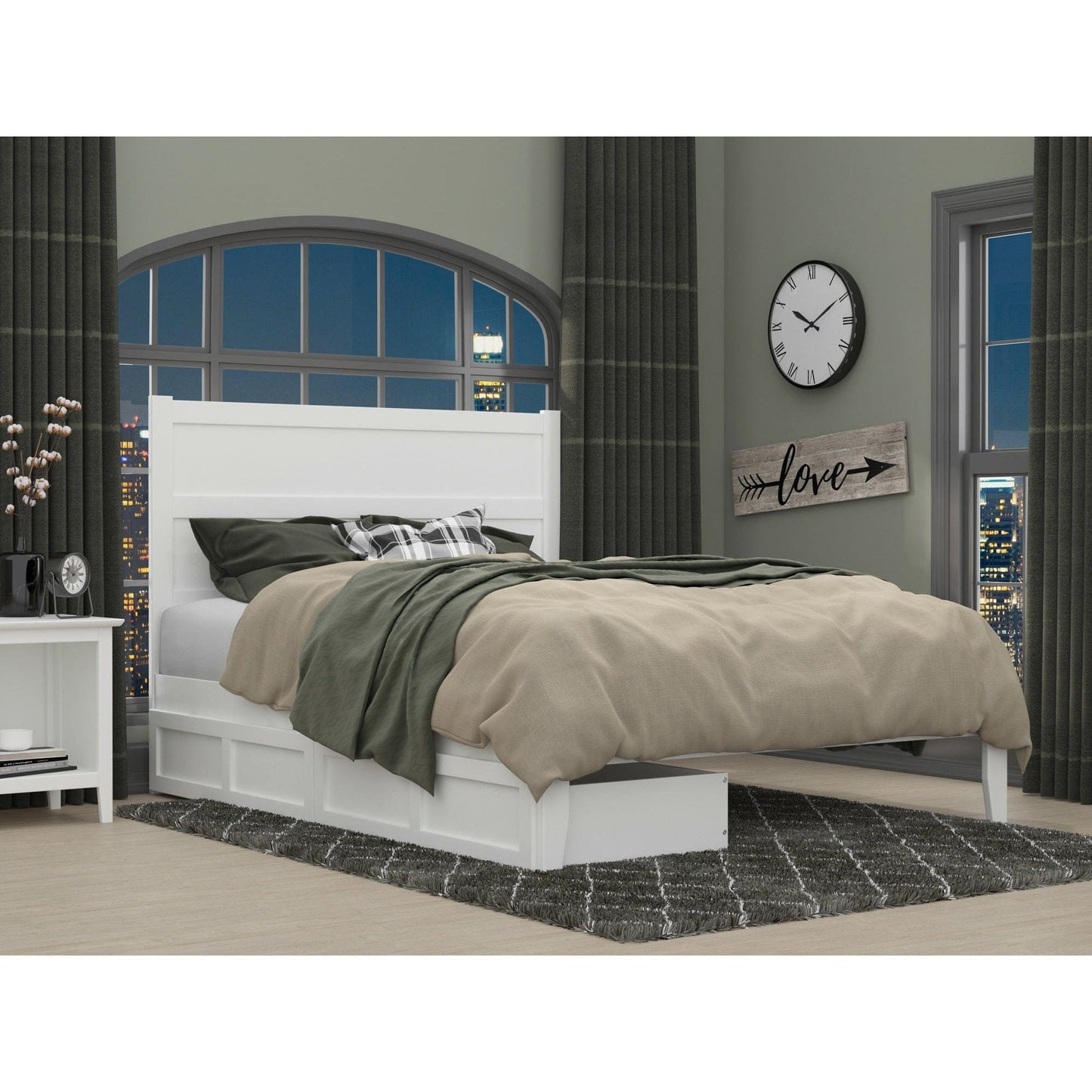 AFI Furnishings NoHo Queen Bed with 2 Drawers in White AG9113442