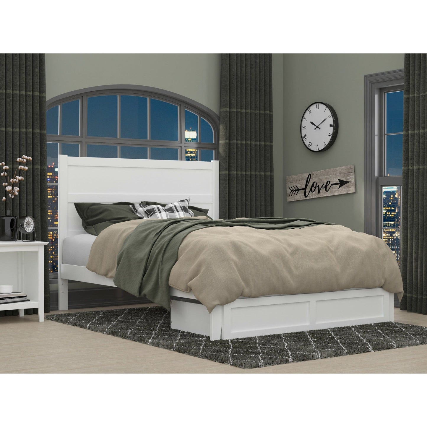 AFI Furnishings NoHo Queen Bed with Foot Drawer in White AG9112442