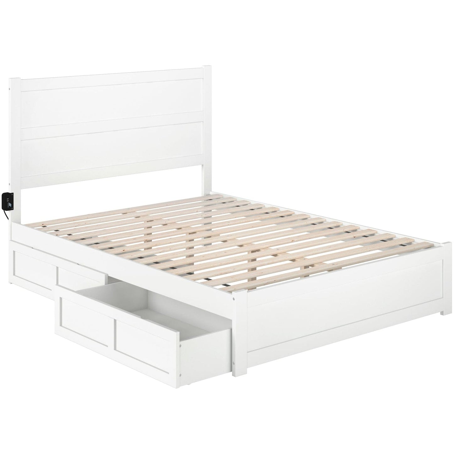 AFI Furnishings NoHo Queen Bed with Footboard and 2 Drawers in White AG9163442