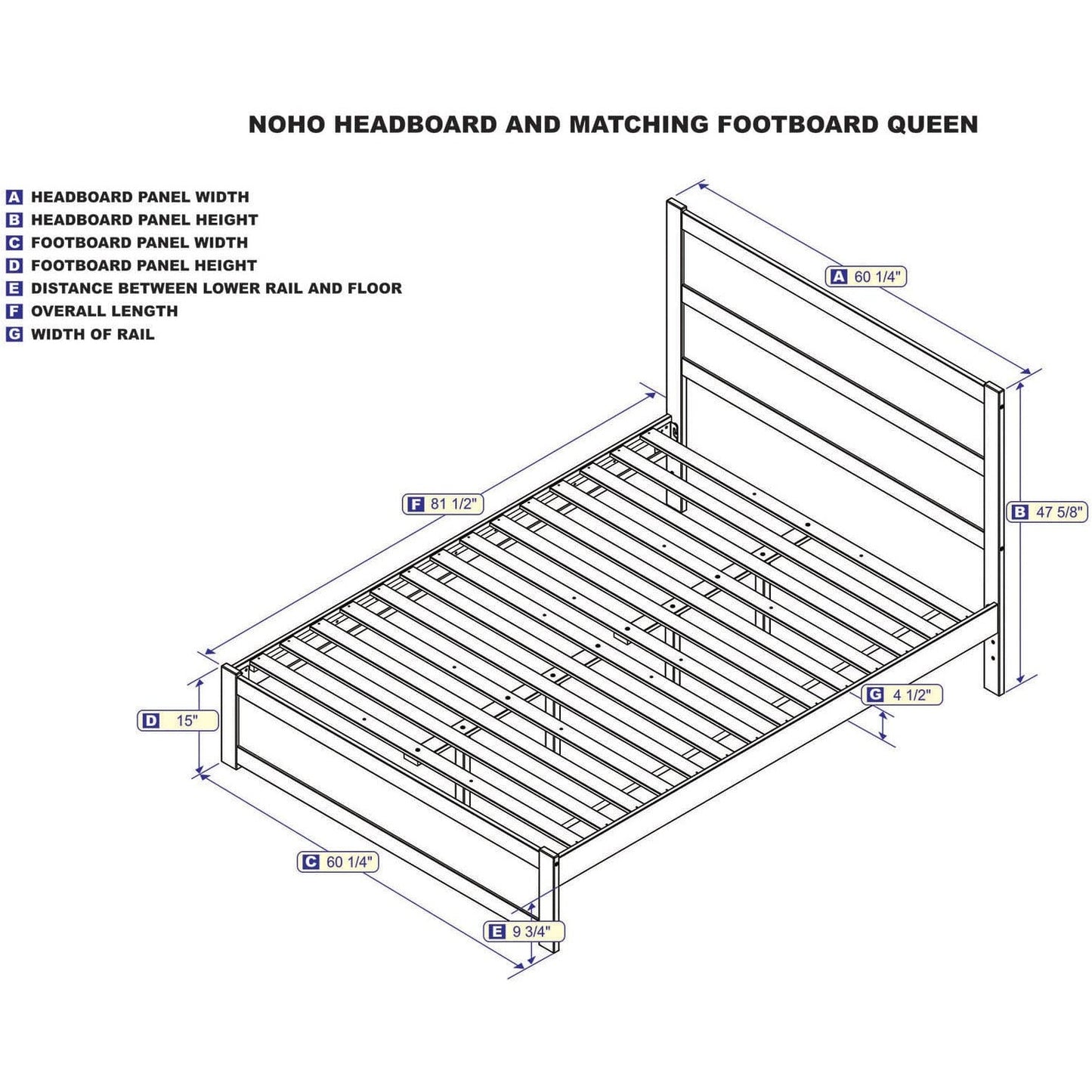 AFI Furnishings NoHo Queen Bed with Footboard in Grey AG9160049