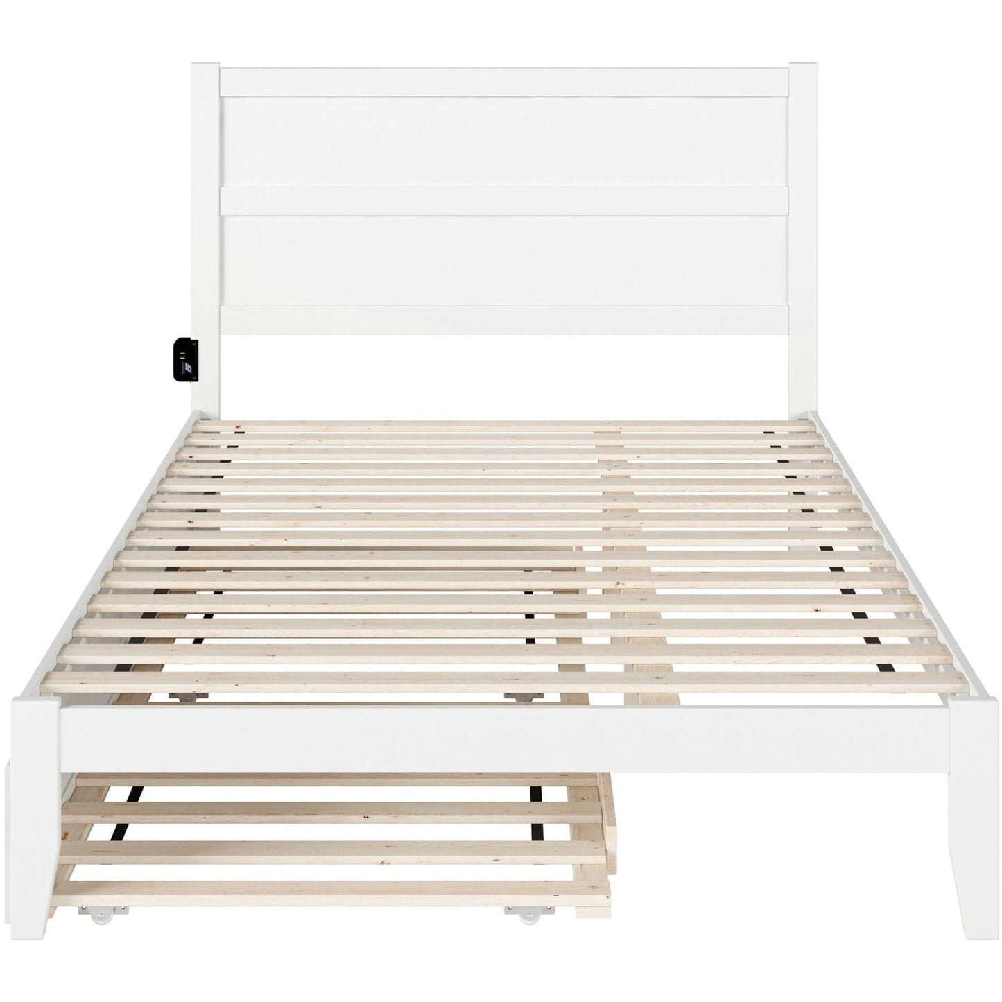 AFI Furnishings NoHo Queen Bed with Twin Extra Long Trundle in White AG9111142