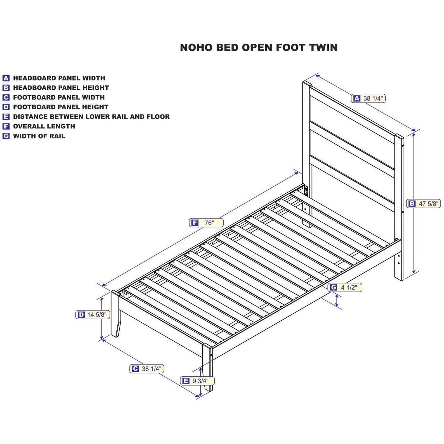 AFI Furnishings NoHo Twin Bed in Walnut AG9110024