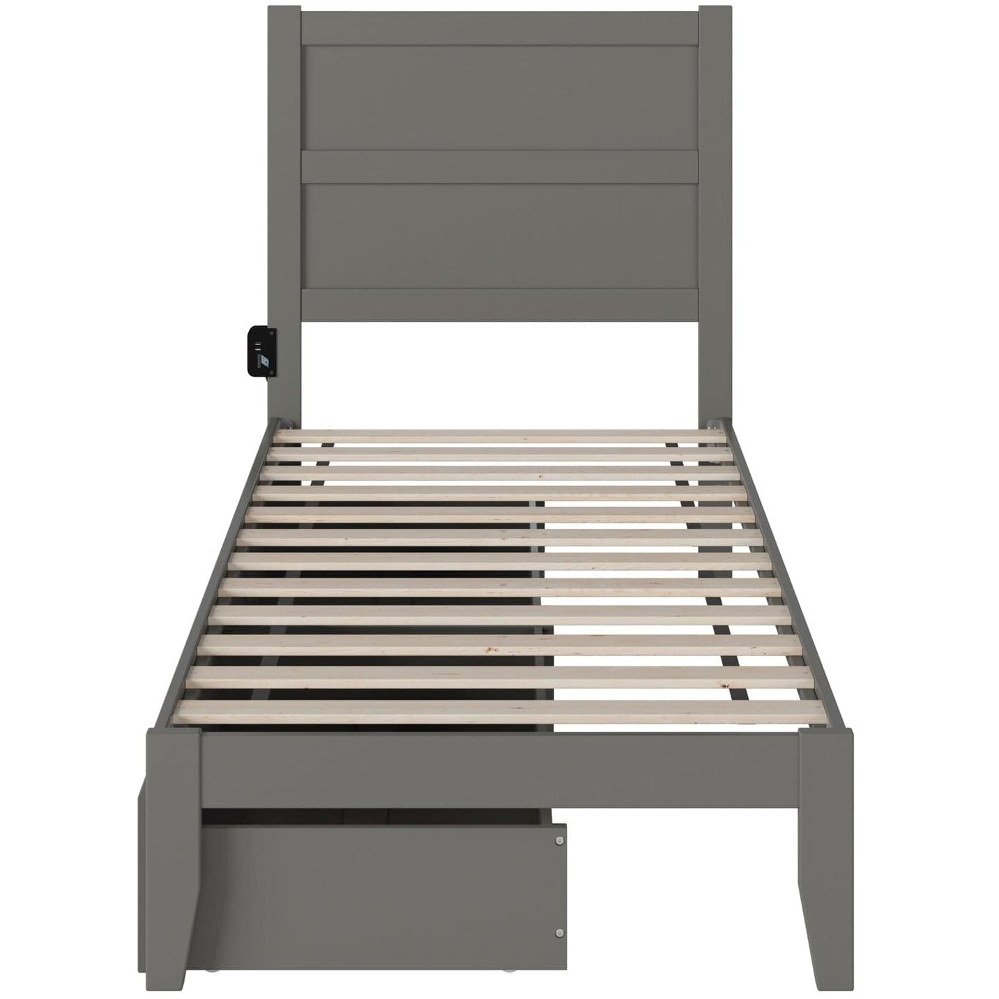 AFI Furnishings NoHo Twin Bed with 2 Drawers in Grey AG9113329