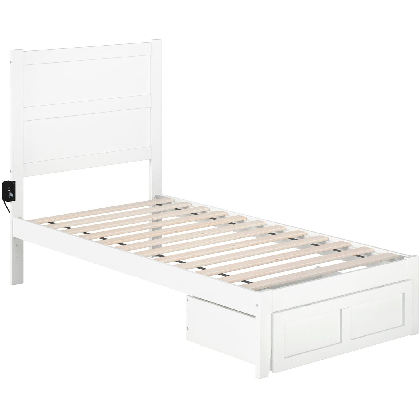 AFI Furnishings NoHo Twin Bed with Foot Drawer in White AG9112222