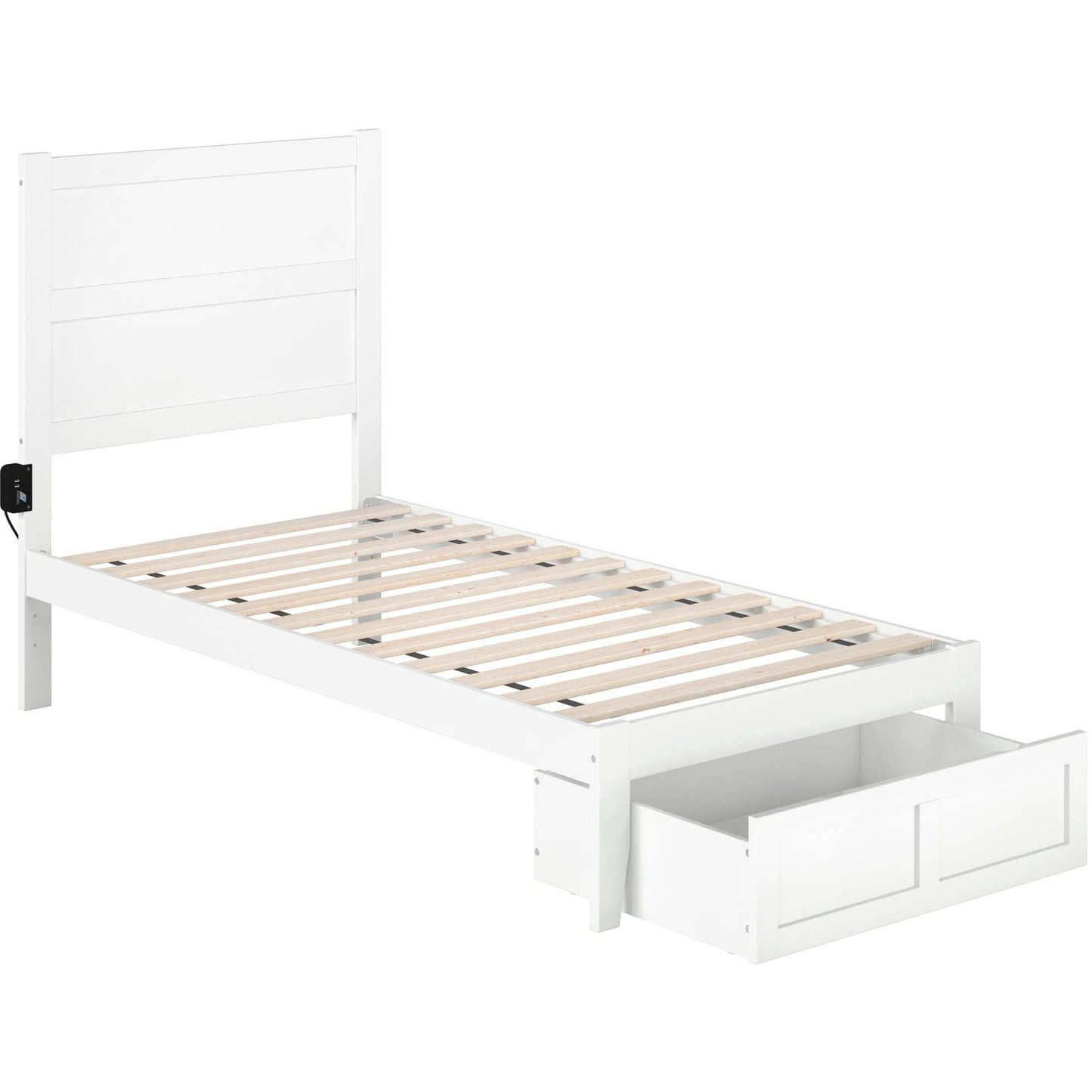 AFI Furnishings NoHo Twin Bed with Foot Drawer in White AG9112222