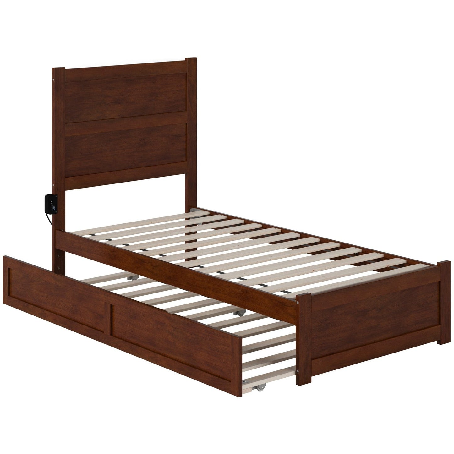 AFI Furnishings NoHo Twin Bed with Footboard and 2 Drawers in Walnut AG9163324