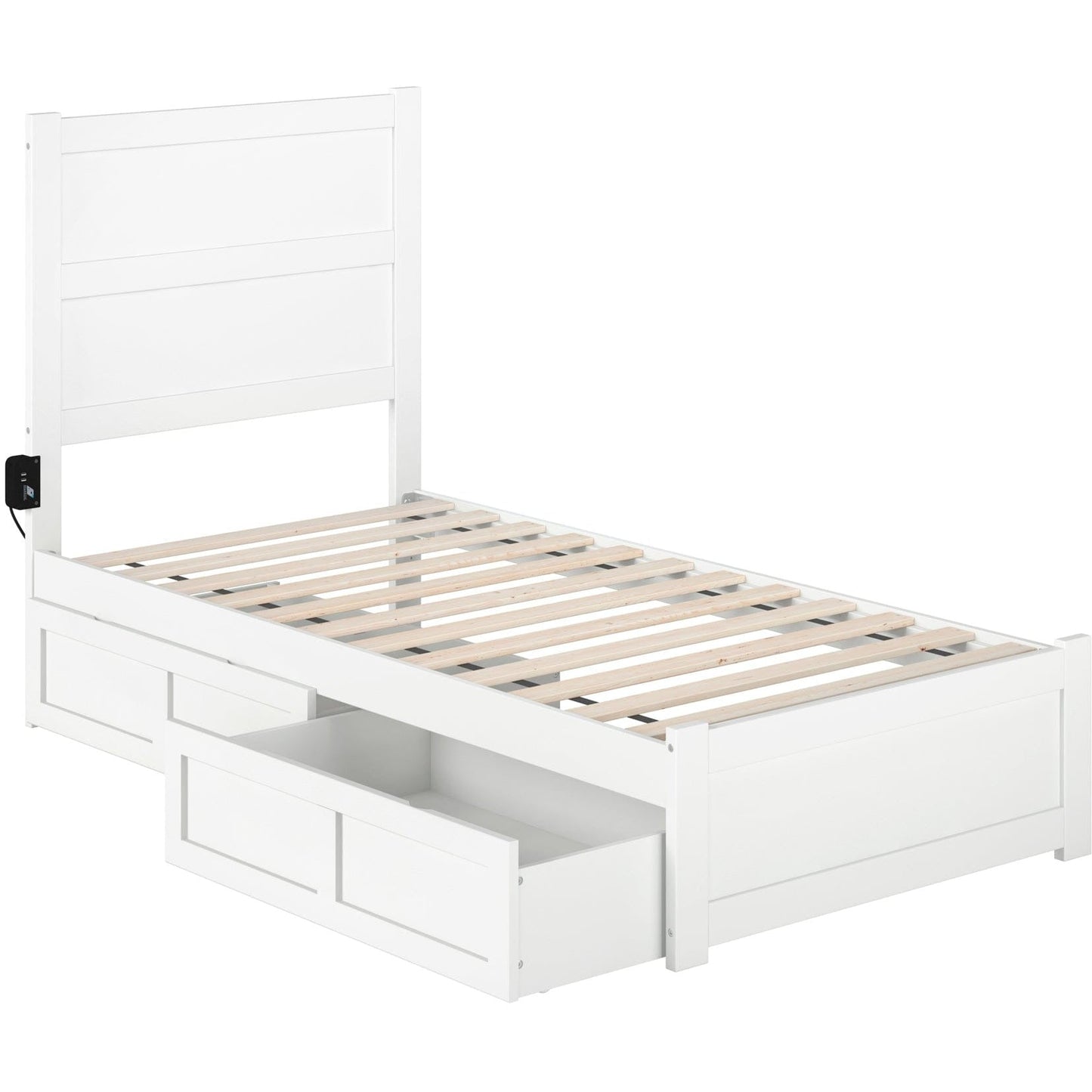 AFI Furnishings NoHo Twin Bed with Footboard and 2 Drawers in White AG9163322