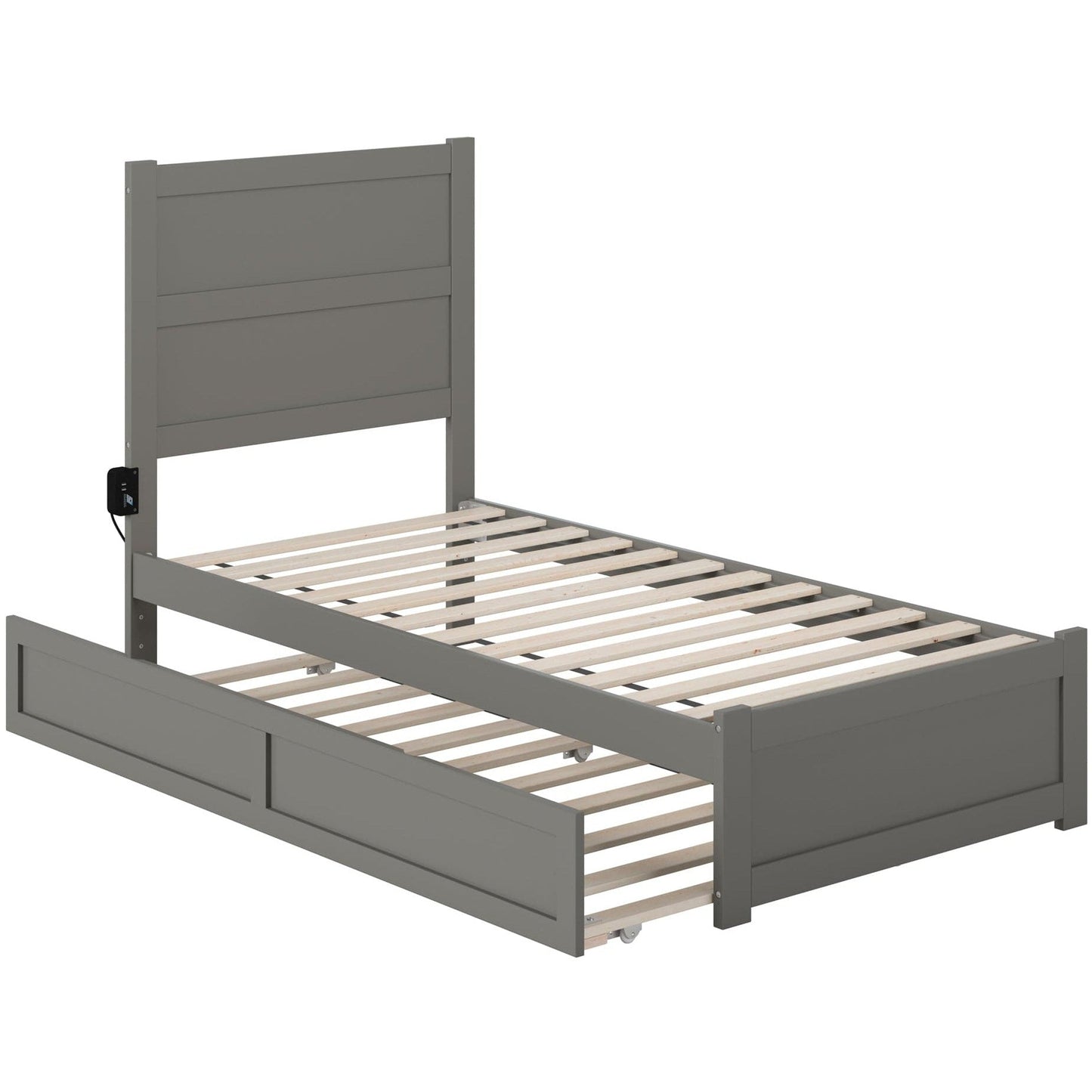 AFI Furnishings NoHo Twin Bed with Footboard and Twin Trundle in Grey AG9161229