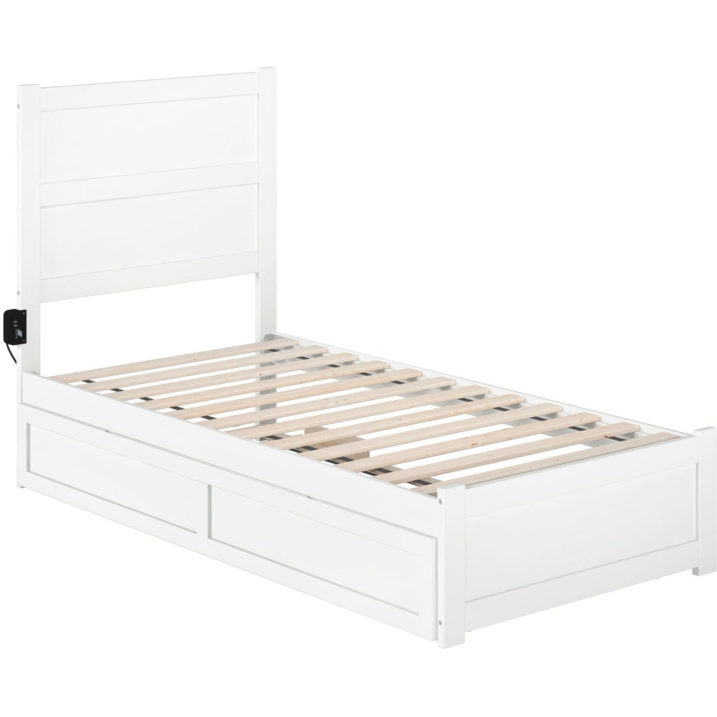 AFI Furnishings NoHo Twin Bed with Footboard and Twin Trundle in White AG9161222