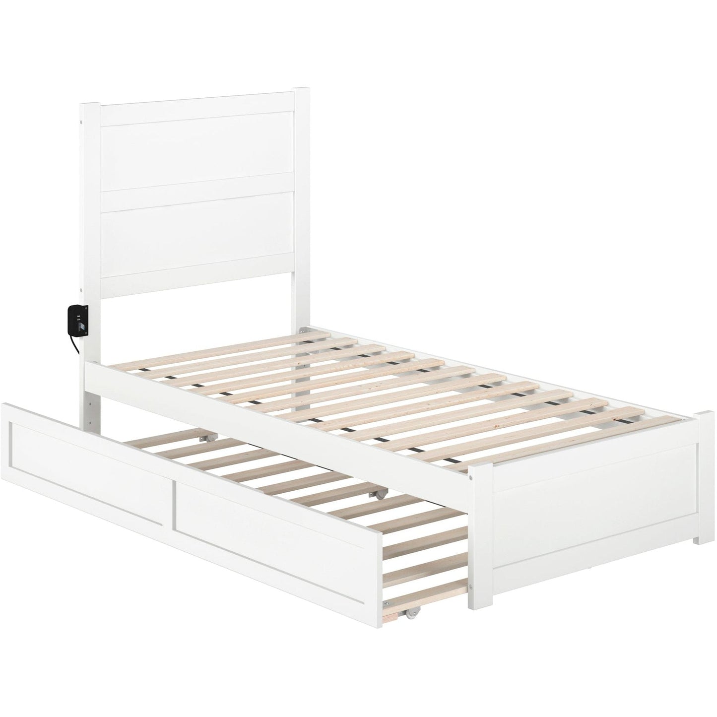 AFI Furnishings NoHo Twin Bed with Footboard and Twin Trundle in White AG9161222