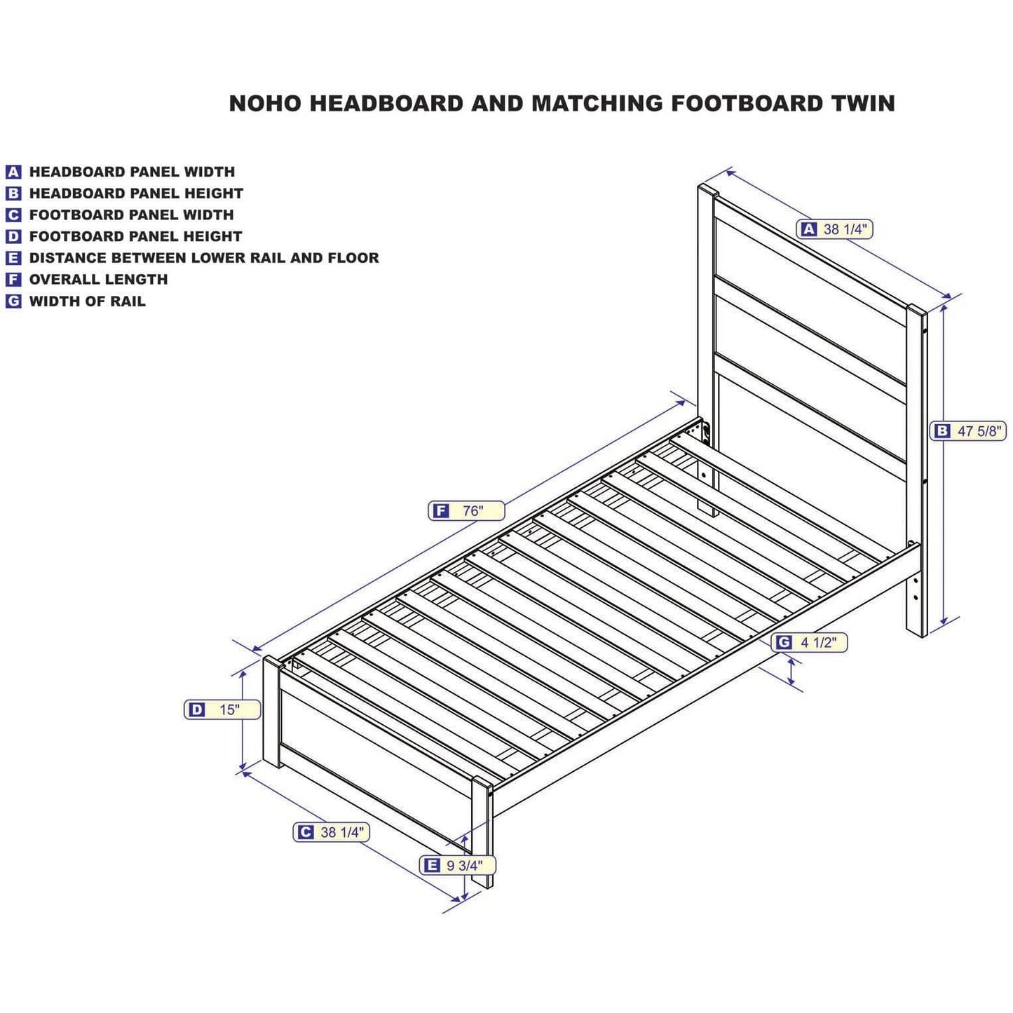 AFI Furnishings NoHo Twin Bed with Footboard in White AG9160022