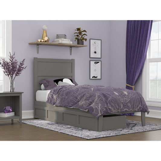 AFI Furnishings NoHo Twin Extra Long Bed with 2 Drawers in Grey AG9113419