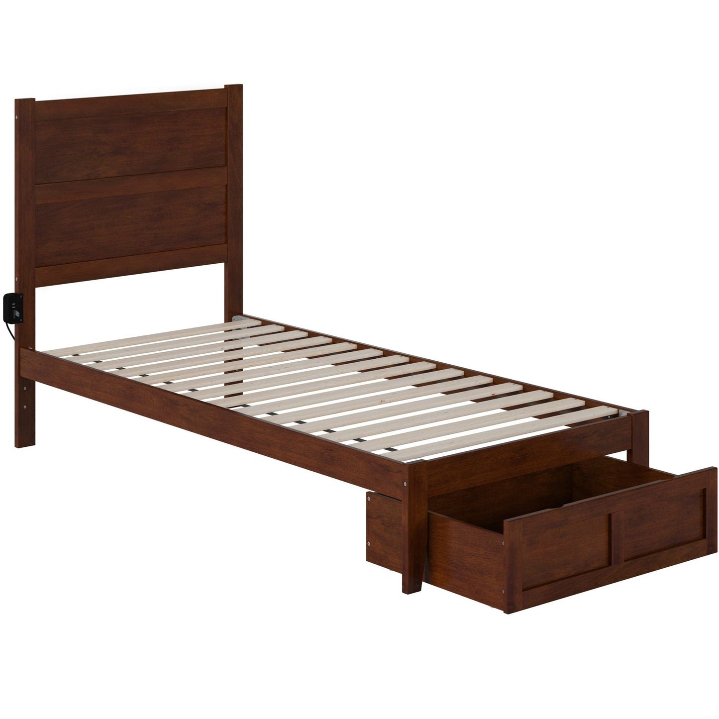 AFI Furnishings NoHo Twin Extra Long Bed with Foot Drawer in Walnut AG9112414