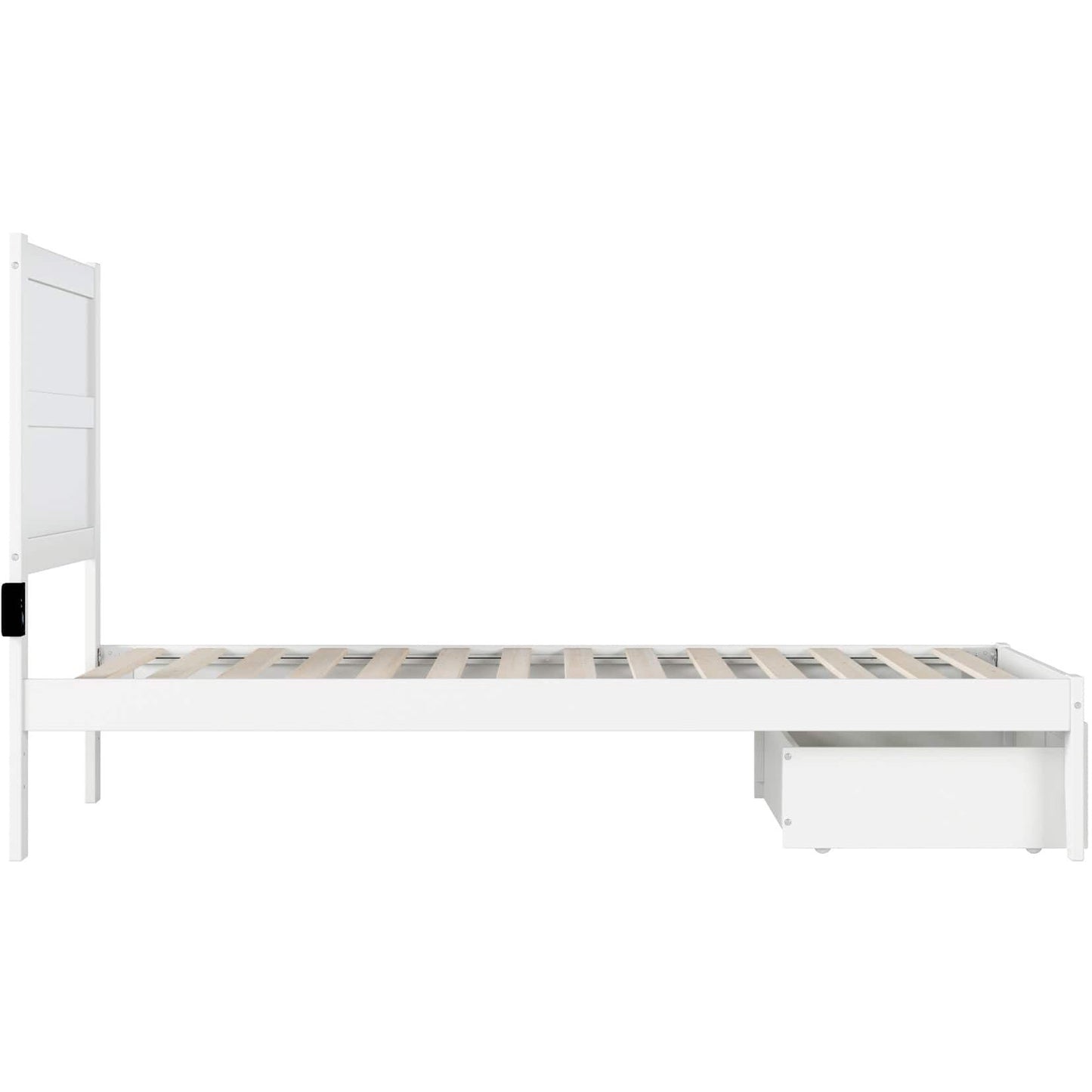 AFI Furnishings NoHo Twin Extra Long Bed with Foot Drawer in White AG9112412