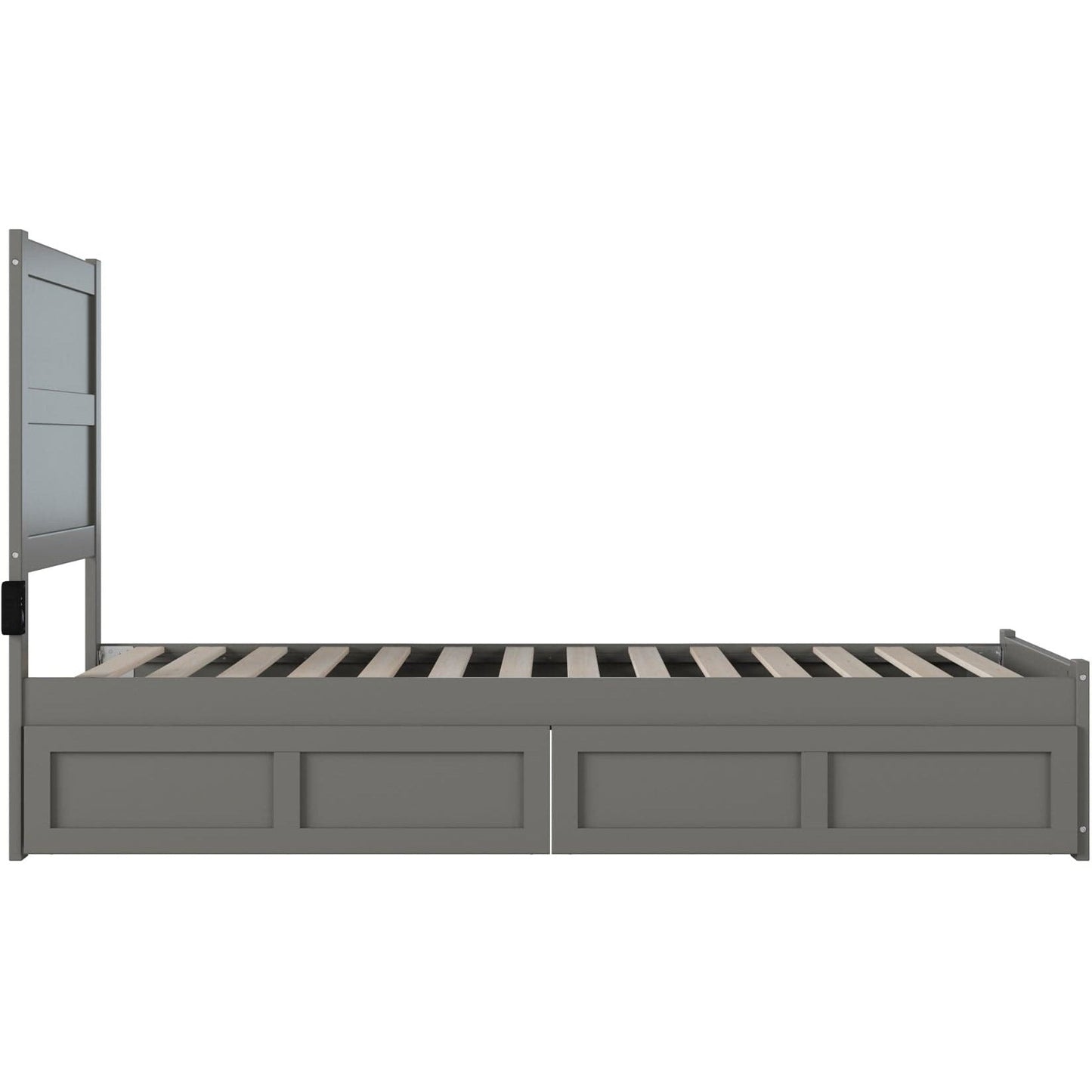 AFI Furnishings NoHo Twin Extra Long Bed with Footboard and 2 Drawers in Grey AG9163419