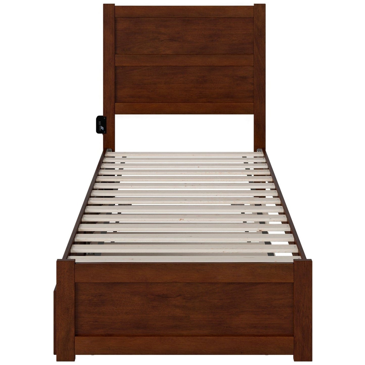 AFI Furnishings NoHo Twin Extra Long Bed with Footboard and Twin Extra Long Trundle in Walnut AG9161114