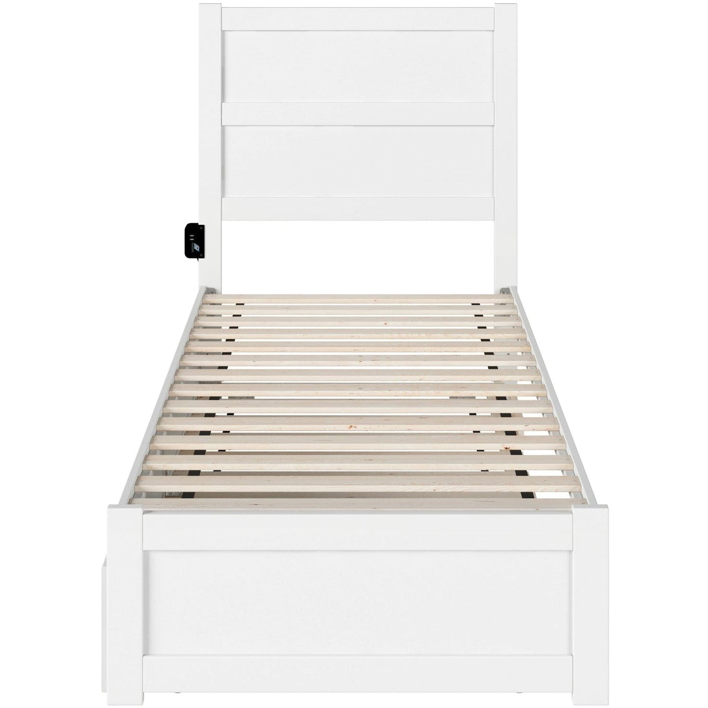 AFI Furnishings NoHo Twin Extra Long Bed with Footboard and Twin Extra Long Trundle in White AG9161112