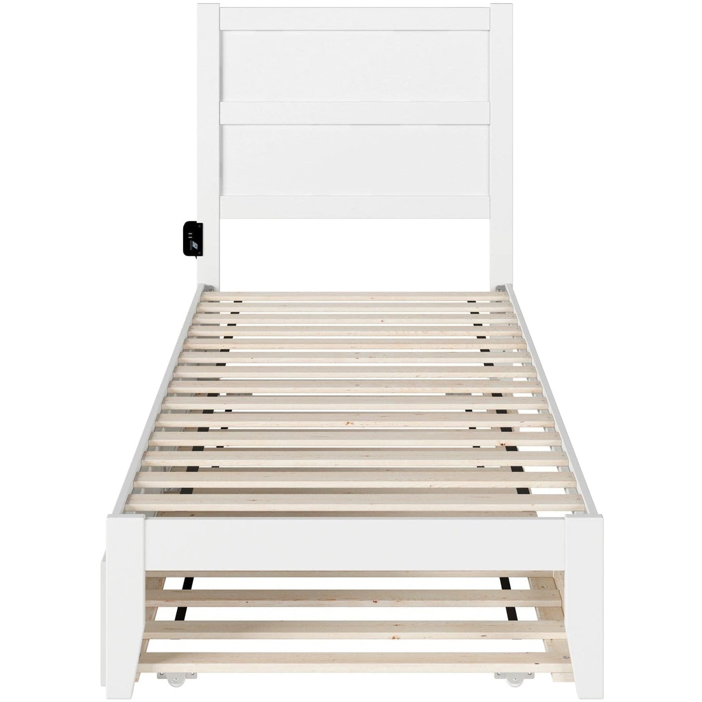 AFI Furnishings NoHo Twin Extra Long Bed with Twin Extra Long Trundle in White AG9111112