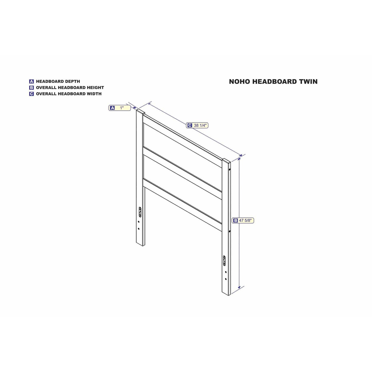 AFI Furnishings NoHo Twin Headboard in Grey AG9100129