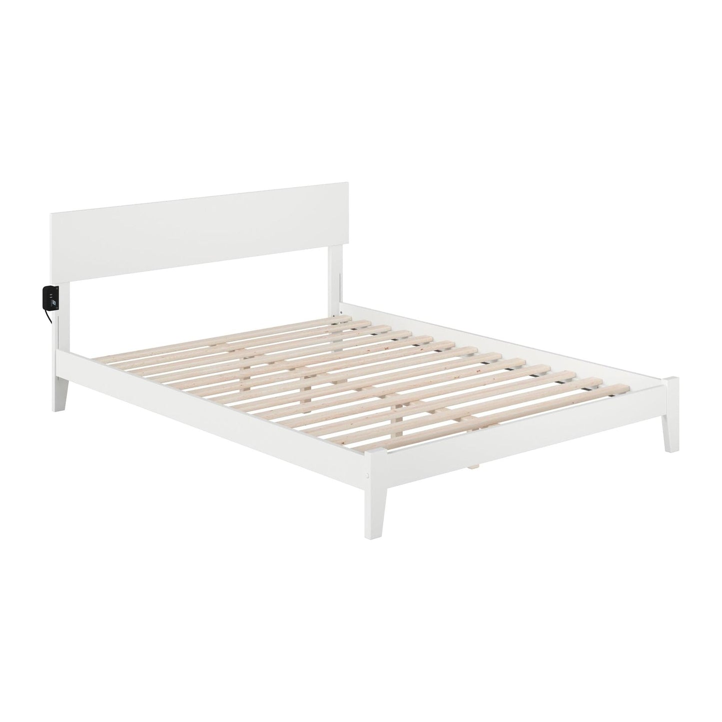 AFI Furnishings Orlando King Bed with Flat Panel Footboard and Set of 2 Drawers in White AR8152112