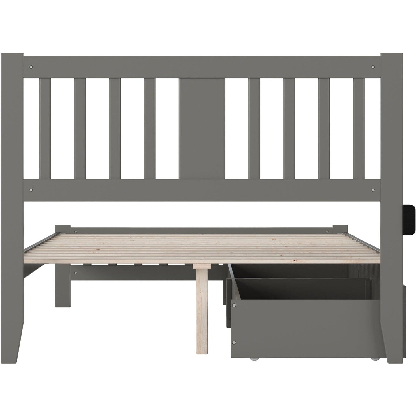 AFI Furnishings Tahoe Full Bed with Footboard and 2 Drawers in Grey AG8963339