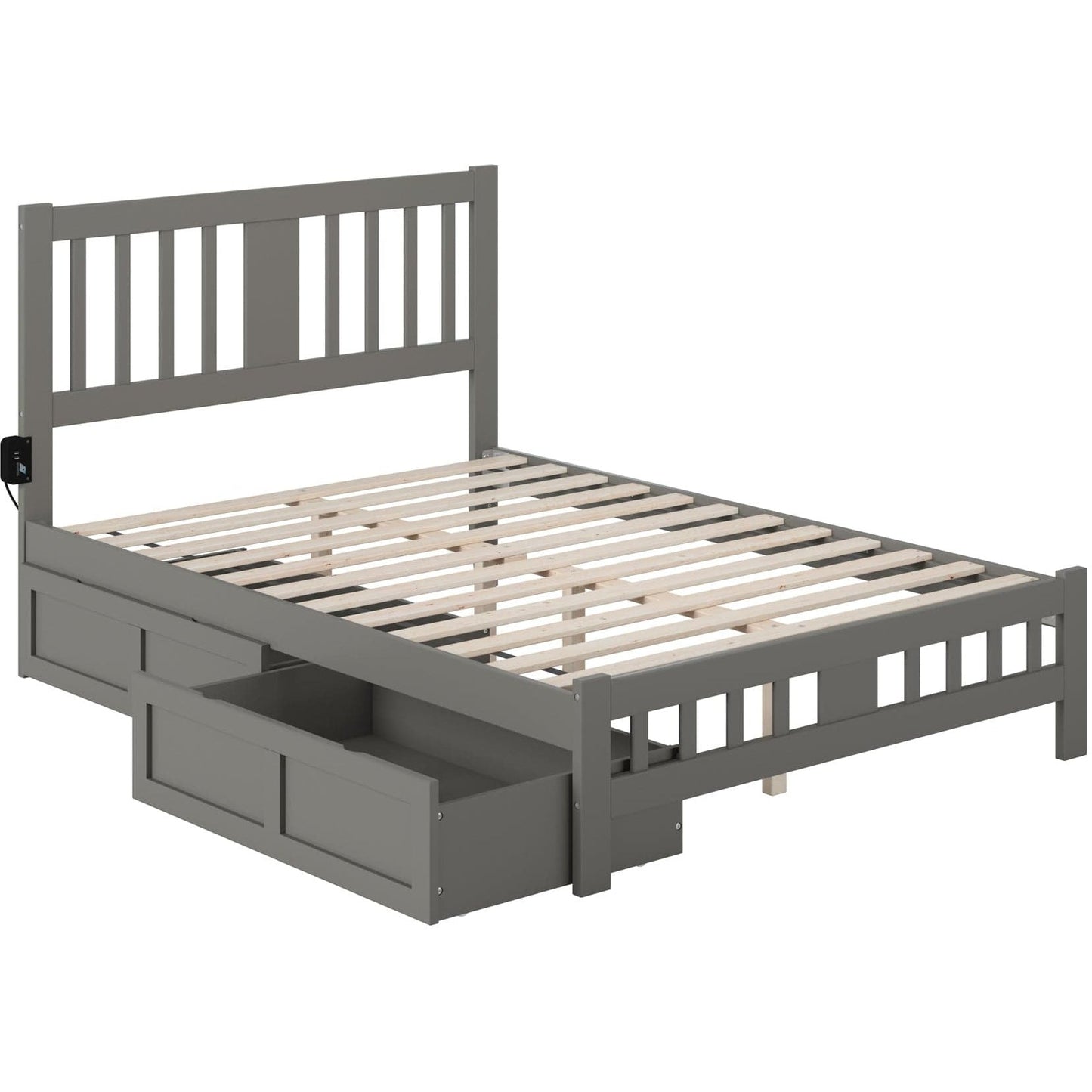 AFI Furnishings Tahoe Full Bed with Footboard and 2 Drawers in Grey AG8963339