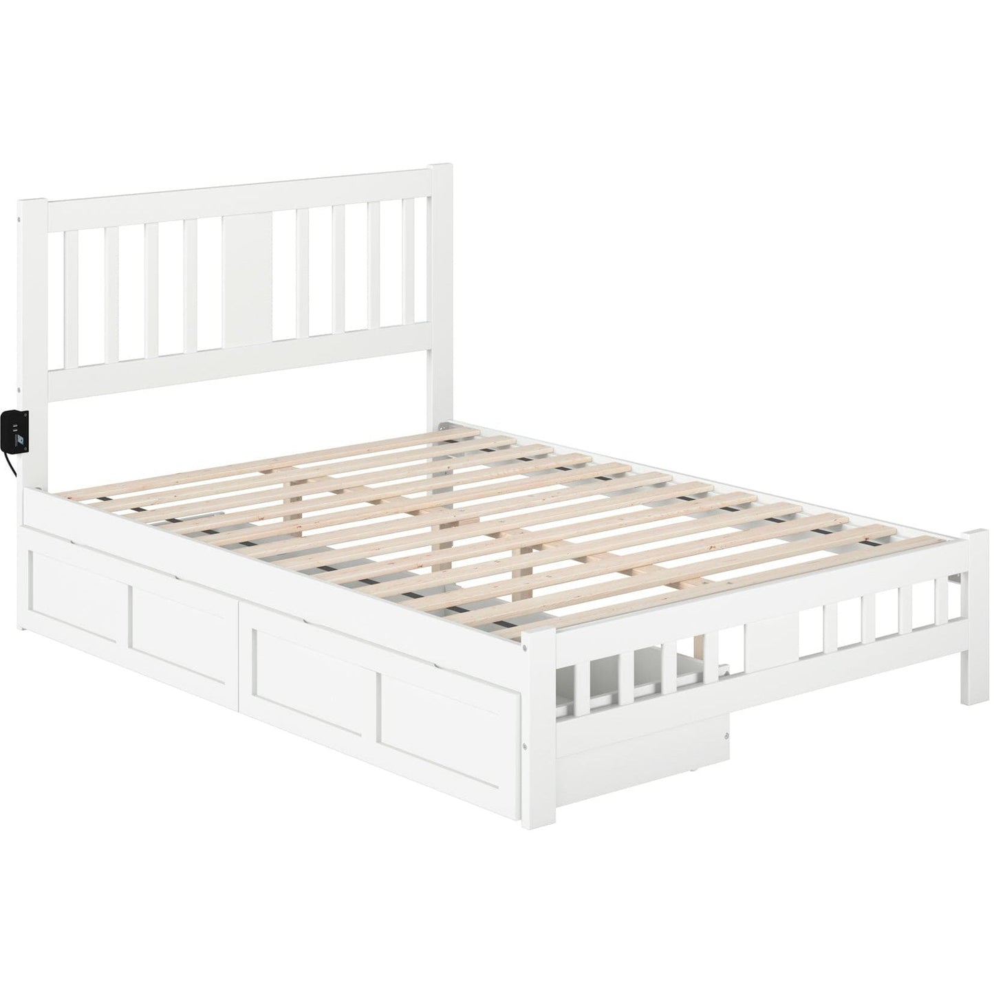 AFI Furnishings Tahoe Full Bed with Footboard and 2 Drawers in White AG8963332