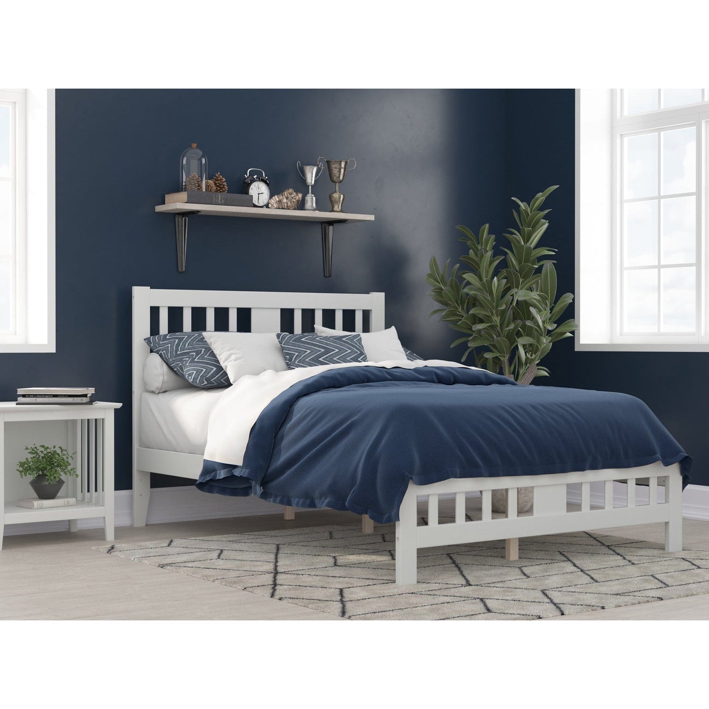 AFI Furnishings Tahoe Full Bed with Footboard in White AG8960032