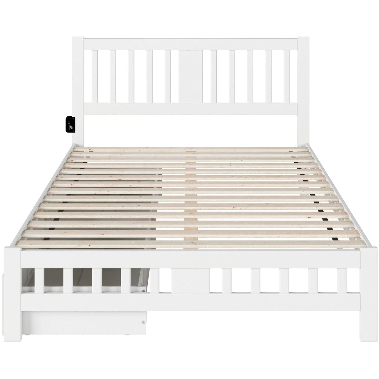 AFI Furnishings Tahoe Queen Bed with Footboard and 2 Drawers in White AG8963442