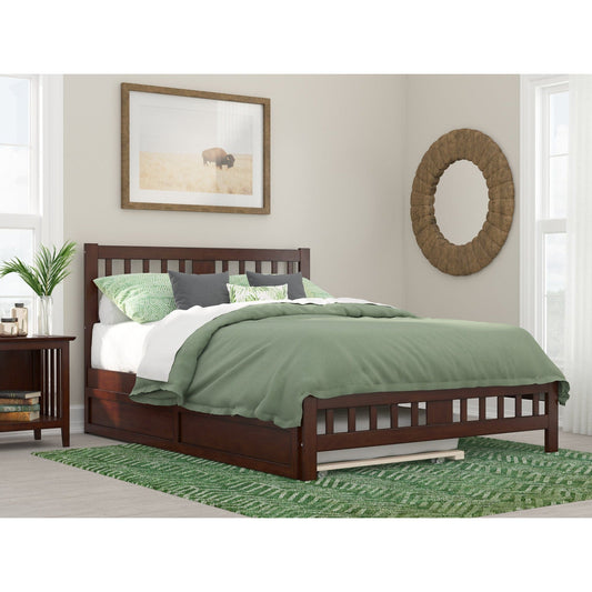 AFI Furnishings Tahoe Queen Bed with Footboard and Twin Extra Long Trundle in Walnut AG8961144