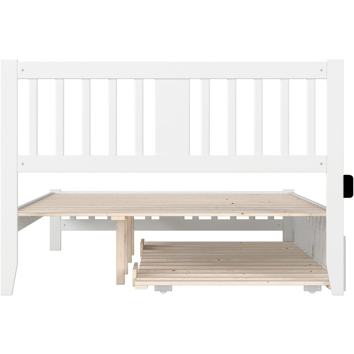 AFI Furnishings Tahoe Queen Bed with Footboard and Twin Extra Long Trundle in White AG8961142