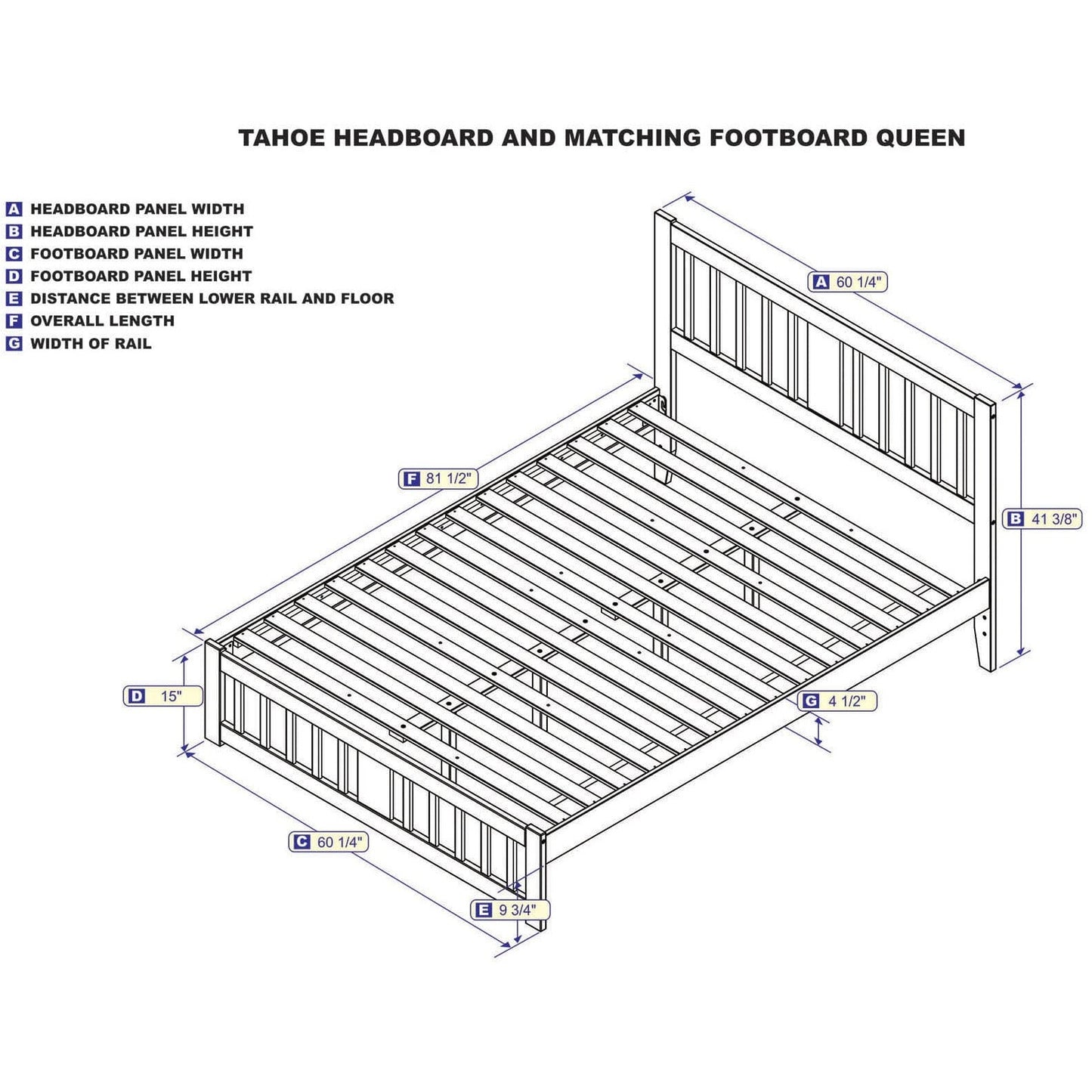 AFI Furnishings Tahoe Queen Bed with Footboard in Grey AG8960049