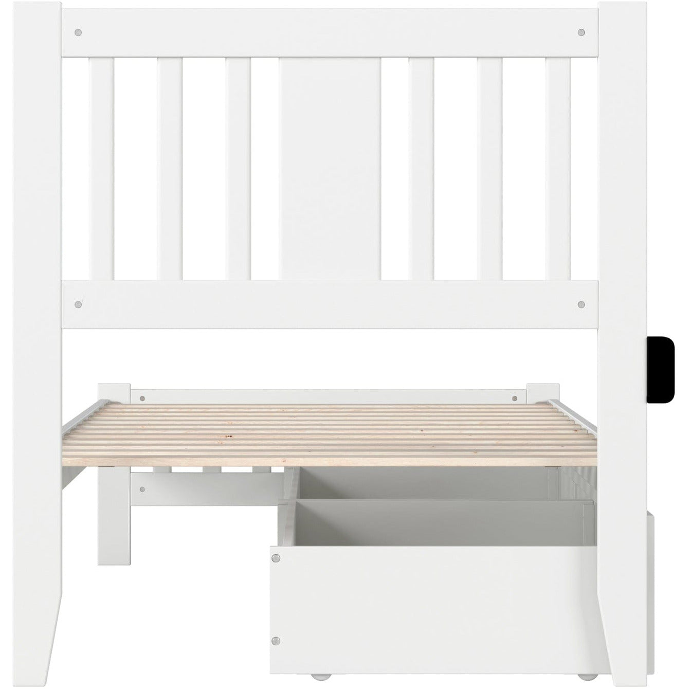 AFI Furnishings Tahoe Twin Bed with Footboard and 2 Drawers in White AG8963322