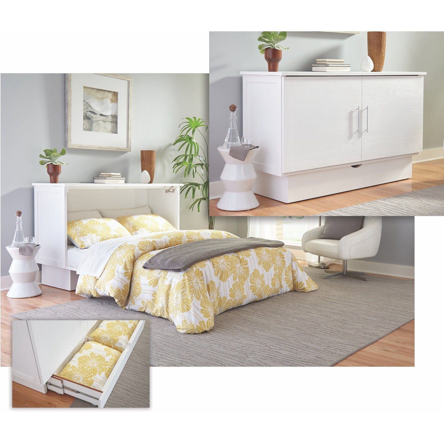 arason Madrid Creden-ZzZ Full White Cabinet Bed 502-10