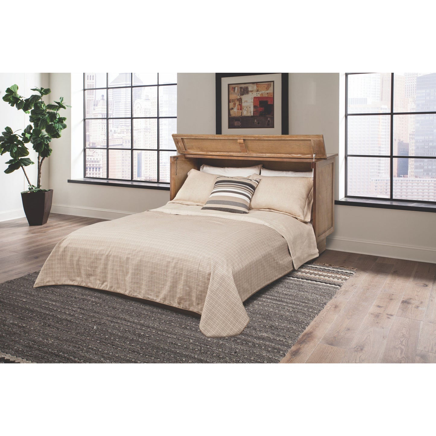 Arason The Creden-ZzZ Essex Ash Queen Cabinet Bed 513-15