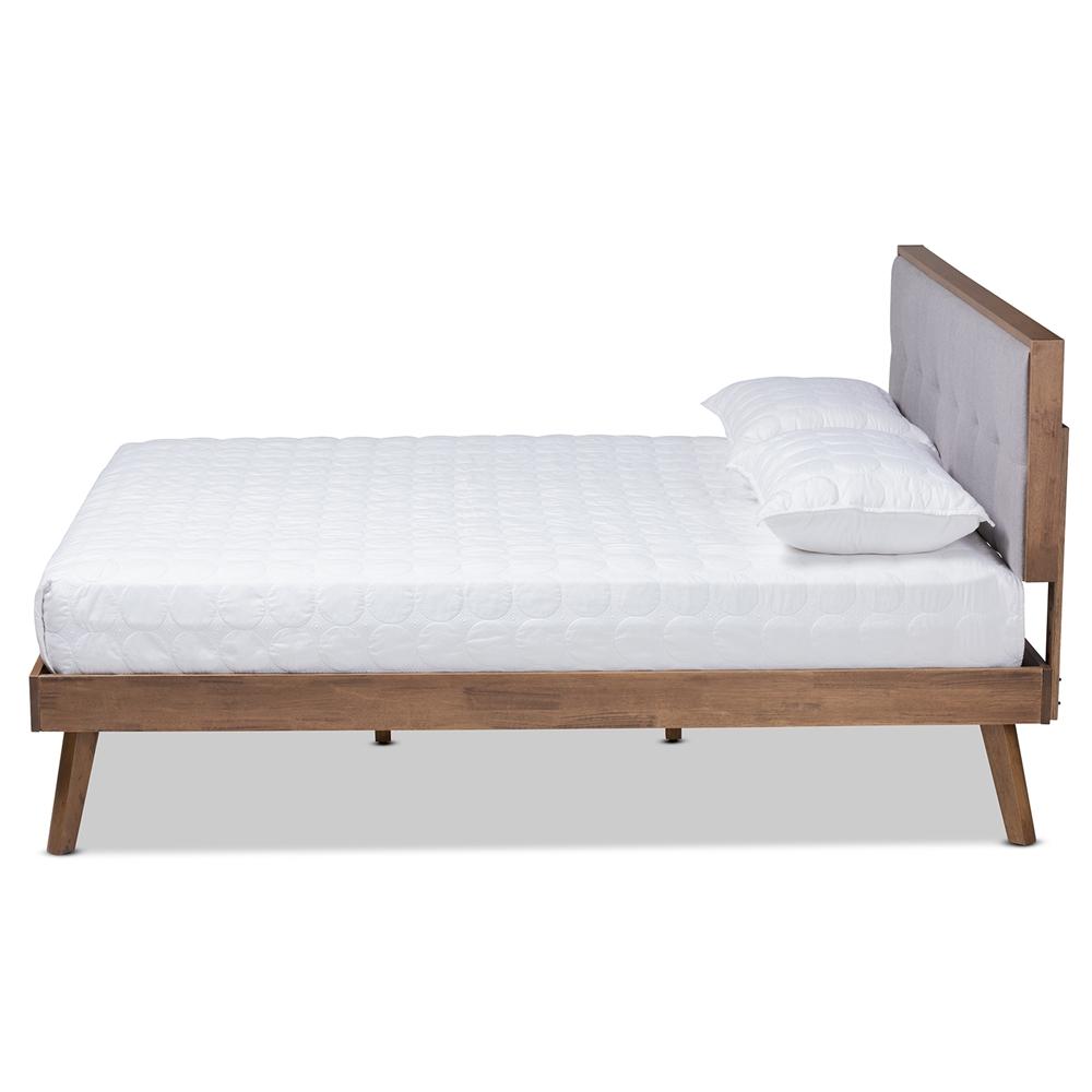 Baxton Studios Beds Baxton Studio Alke Mid-Century Modern Fabric Upholstered Wood Platform Bed