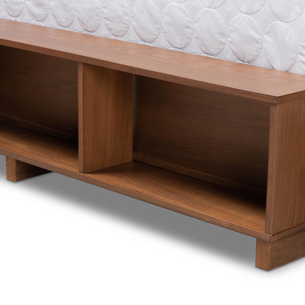 Baxton Studios Bed Baxton Studio Cosma Modern Transitional Ash Walnut Brown Finished Wood 4-Drawer King Size Platform Bed