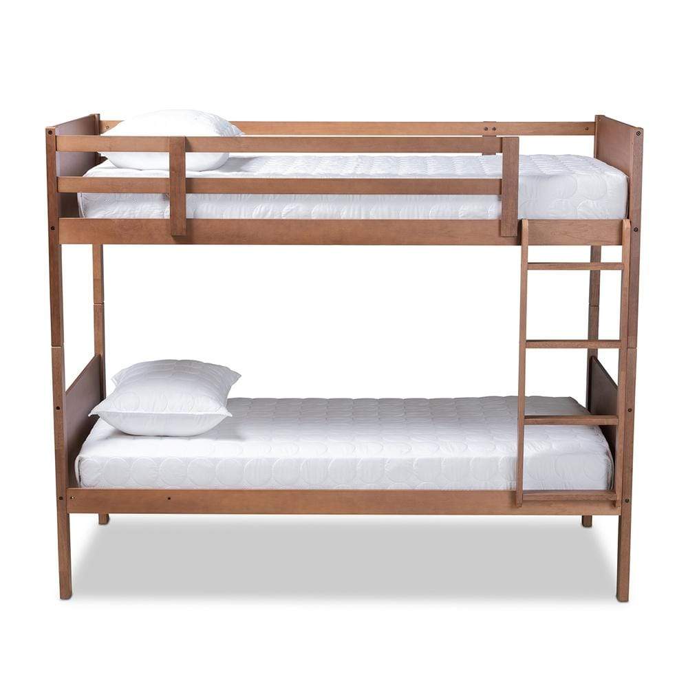 Baxton Studios bunk bed Baxton Studio Elsie Modern and Contemporary Grey Finished Wood Twin Size Bunk Bed